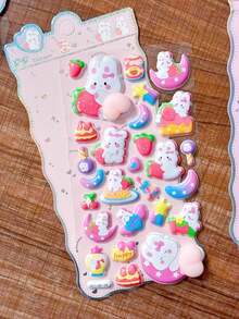 3D Cute Animal Stickers Stress Relief Puffy Squishy Sticker For DIY Scrapbook Guitar Phone Case Laptop Decal - Multicolor - View 10
