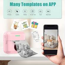 Cute Mini Blue-Tooth Thermal Printer For Photos, Labels And Notes, Portable Pocket Printer With App Templates For Study, DIY Journal, Kitchen Storage And Home Office - Multicolor - View 7