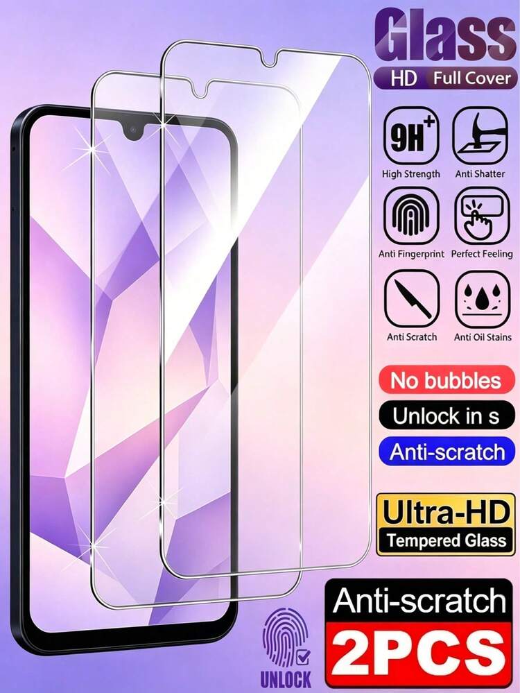 LissKas 2pcs High Definition Tempered Glass Screen Protector, Compatible With Samsung Galaxy S26 S25 S24/Compatible With IPhone 17 16/Compatible With Huawei/Honor/Compatible With Xiaomi 15T/Poco/Note 14 13 Pro 4G 5G, Full Coverage 9H Hardness Anti-Fingerprint Anti-Explosion Anti-Scratch Bubble-Free Auto-Adsorption Protective Film - Clear - View 60