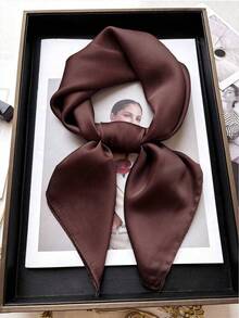 A Solid Color Women's Square Scarf, Fashionable Solid Color Silk Scarf, Versatile Hair Tie, Belt, Bag Strap, Multi-Functional Scarf - Multicolor - View 13