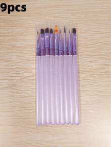 9件組日式冰紫色系列專業UV凝膠美甲工具組，包含專業刷具、美甲線筆、DIY彩繪筆、指甲油、壓克力材料、美甲設計、美甲貼片、展示架及配套彩繪工具配件 - 彩色 - 查看 7