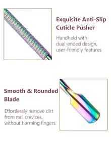 ART LALIC 2-In-1 Stainless Steel Nail Cuticle Pusher Dead Skin Remover, Foot And Hand Manicure Nail Care Cleaning Tool - Multicolor - View 3