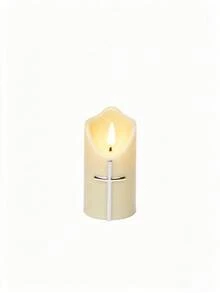 1pc Hot-Selling White LED Bullet-Head Electronic Candle Light, Realistic Candle For Romantic Confession, Birthday, Wedding, Suitable For Multiple Scene Decor - Cross Lamp - View 6