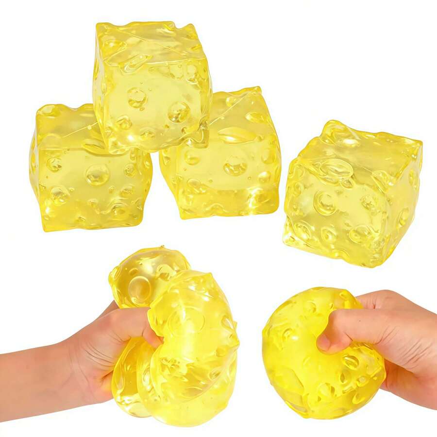 1pc Maltose Cheese Squeeze Toy, Cheese Block Stress Ball, Finger Toy Cheese Shaped Squeeze Ball, Elastic, Stress Relief Finger Toy, Children's Cheese Squeeze Toy, Crunchy Squeeze Toy, Soft Squeeze > Maltose Children's Squeeze Toy