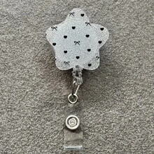 1件/2件裝 壓克力星星可伸縮旋轉識別證捲軸鑰匙圈 ID卡套，適合醫生護士使用 - A - 查看 7