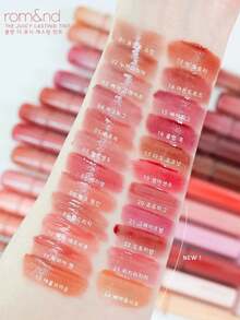 Rom&nd Romand THE JUICY LASTING TINT 10 BARE AP 水光果凍唇釉，不黏膩、可疊擦、輕盈、持久，斜角刷頭，上鏡光澤，不易褪色，不沾染，K-Beauty，Olive Young，禮物，3.5g/0.12oz - 10 BARE APRICOT - 查看 3