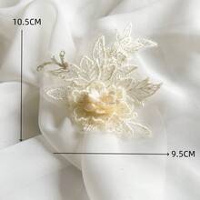 精緻 3D 花卉網格貼花－迷你象牙白花朵裝飾，適用於 DIY 手作、婚紗與田園風裝飾 - 多色 - 查看 13