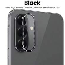 1件 適用於 Galaxy A56/A36/A26 水鑽金屬一體式鏡頭保護膜 鋼化玻璃相機保護膜 彩色/銀色/黑色/粉色/紫色/藍色/金色 鏡頭保護膜 防摔防刮 - 彩色 - 查看 5