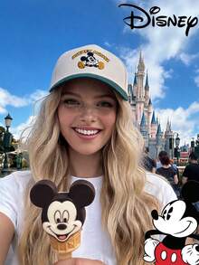 Disney 1件迪士尼官方授權正版米老鼠刺繡棒球帽，可調節休閒帽，適合旅行、海灘、Y2K風格卡通返校帽 - 彩色 - 查看 2