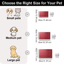 1pc Solid Color Minimalist Pet Food Mat, Decorative Carpet With Flat Texture, Creates Cozy Scene, Pet Feeding Bowl Mat, Thick Fabric Easy To Clean And Wipe, Suitable For Cats And Dogs - Red - View 3