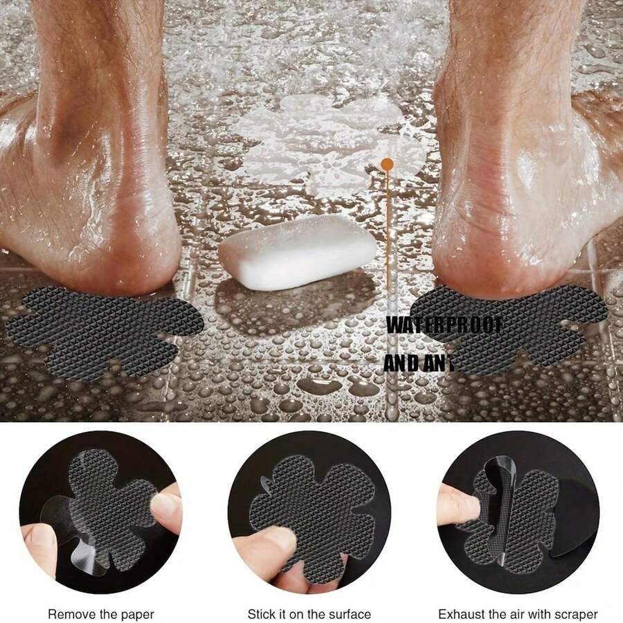 6/1pc Creative Flower Shaped Bathtub Anti-Slip Sticker | Polyethylene Material, Local Cleaning, Suitable For Bathroom And Stairs, Colorful Style Stair Treads, Safety Decal Suitable For Bathtub Bathroom Flower Anti-Slip Sticker - Multicolor - View 1