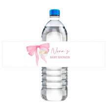 UNICCUT Personalized Coquette Pink Bow Water Bottle Labels, Pink And Blue Bow Labels, Birthday Baptism Welcome Party Decorations, Soft Pastel Ribbon Decor - Multicolor - View 18