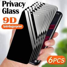 6片裝防窺螢幕保護貼，相容於 Phone 11/12/13/14/15/16/17 系列及 Plus 機型，完美相容於 Phone 11/12 Pro Max/13 Mini/12 Mini/17 Air，防窺鋼化玻璃隱私保護貼 - 黑色 - 查看 28