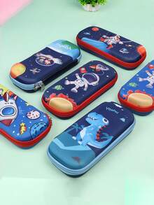 1pc Boy/Girl 3D Dinosaur Astronaut Pencil Case, Hard Pencil Box, Large Capacity Stationery Pencil Pouch For Kids, Back To School , First Day Of School - Multicolor - View 11