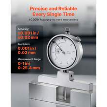 Depth Gauge, Depth Micrometer 0-22 Inch Measuring Range, 0.001" Resolution, With 4 Anvils & 6 Standard Rods, Precision Easy To Read Mechanical Tool For Measuring Groove, Step, Hole - 0-22 Inches - View 2