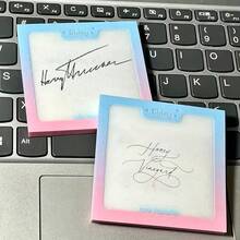 Colorful Glitter Translucent Frosted Sticky Notes, 1 Pack 50 Sheets Writable Memo Pad, Reusable Adhesive Quick-Dry Non-Smudging Message Marker Reminder Stickers, For Diary, Study, Office, Scrapbooking, Tear-Off Adhesive Sticky Notes - A - View 6