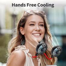 Portable Neck Fan, Handheld Hands-Free Personal Hanging Neck Fan, Cooling Fan, USB Rechargeable (3-Speed Adjustable), Wearable Cooling Head Fan, 360-Degree Free Rotation, Suitable For Sports, Office, Kitchen Gadget, Travel Essential, 1200mAh - Multicolor - View 3