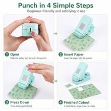 1pc 1x0.8 Inch Rectangular Postage Stamp Punch, Wavy Edge Rectangular Lever-Style Manual Punch, Suitable For Paper Craft, Scrapbooking, DIY Card Making, Art Supplies, 3 Colors Available - Stamp Machine - View 7