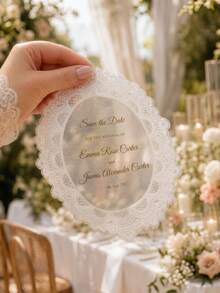 Personalized Lace Invitation Card With Envelope, Custom Vintage Wedding Invites Stationery For Wedding Ceremony, Engagement Party, Bridal Shower, Anniversary, Reception, Dinner Party, Banquet And Celebration Events - Sets - View 7