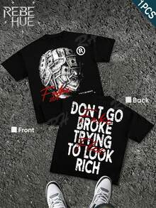 VALLY NEW Graphic Tees Men's Y2K Style Printed T-Shirt, Soft And Comfortable, 100% Pure Cotton Fabric, Retro Summer Men's Everyday T-Shirt - Black 5 - View 1