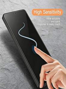 LissKas 2片裝 HD 鋼化玻璃螢幕保護貼，相容 Galaxy S26 S25 S24 / 17 16 / / Honor / 15T / Poco / Note 14 13 Pro 4G 5G，全螢幕覆蓋，9H 硬度，防指紋、防爆、防刮，無氣泡自動吸附保護膜 - 無色 - 查看 9