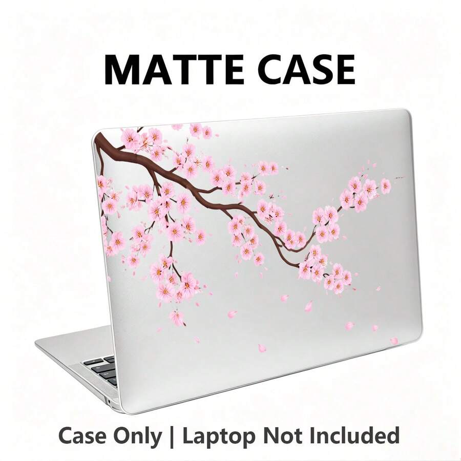1件裝粉色梅花UV印花筆電保護殼,透明硬殼保護套,適用MacBook Air與Pro,耐用塑膠硬殼 - 查看 1