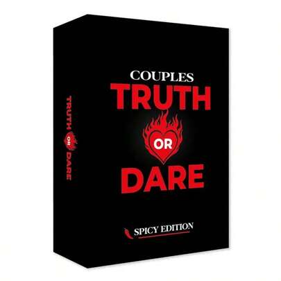 Couples Truth Or Dare Spicy Edition Game Cards 55Pcs Adult 18+ Flirty Romantic Question Challenge Card Deck For 2 Players Date Night Valentine Anniversary Couple Party Portable Conversation Game Gift For Him Her Husband Wife