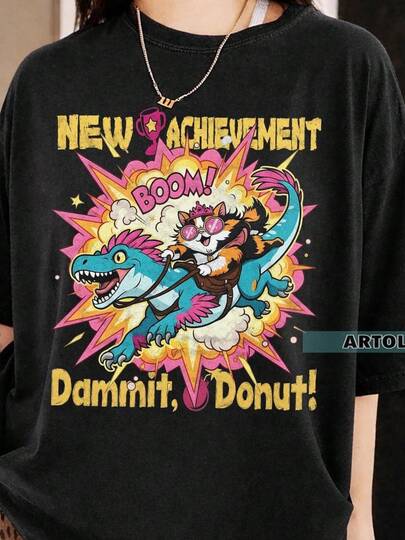 New Achievement Dungeon Crawler Carl Donut And Carl T-Shirt, Gift For Crawlers, Book Merchandise