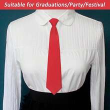 1pc Solid Color Striped Unisex Fashion Versatile Campus Style Necktie School - Multicolor - View 8