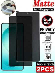 LissKas 2片裝磨砂防窺陶瓷柔性膜，防眩光、防指紋、防窺，適用於 Galaxy A57 A27 S26 S25 S24 Ultra FE / 適用於 17T 15T 14T Pro Poco / Note 13 14 14C 15C 4G 5G / 適用於 iPhone 17 Pro Max，辦公室/地鐵隱私保護，防爆、防刮、無氣泡保護膜，不支援指紋辨識，軟膜 - 黑色 - 查看 162