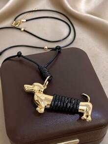 1Pc Vintage Dachshund Dog Pendant NecklaceDelicate Jewelry For Women Men,Stainless Steel Gold Jewelry,Daily/Party/Vacation,Mom Gift,Valentine Birthday - Multicolor - View 1