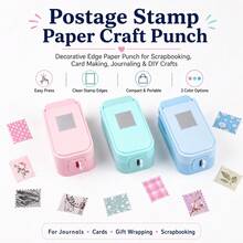 2.5x2.1cm Postage Stamp Edge Paper Punch For Junk Journal & Scrapbooking, Stackable Craft Punches With Precision Alignment Cutout Design For Card Making-3 Colors Available! - Medium-sized Stamp Machine - View 7