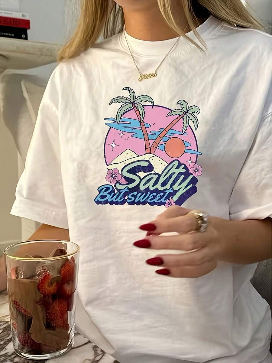 High-Quality Women'S Casual Sports T-Shirt, Featuring A Round Neck And Short Sleeves. Made From Breathable, Moisture-Wicking Fabric - White - View 1