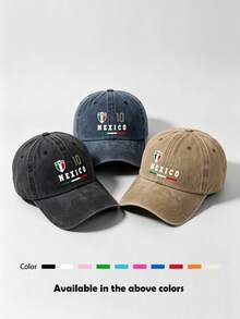 1 pieza Gorra de béisbol unisex de unicolor desgastada, visera deportiva vintage lavada, transpirable, adecuada para salidas diarias, pesca, viajes al aire libre - Multicolor - Ver 23