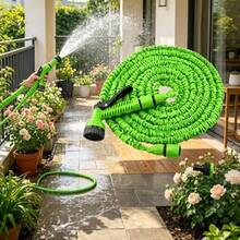 200FT Expandable Garden Hose, Water Pipe Flexible Hose With 7 Function Spray Nozzle For Watering Lawn Yard Garden Car Washing Pet Cleaning Easy Storage Ergonomic Design (Green) - A - View 10