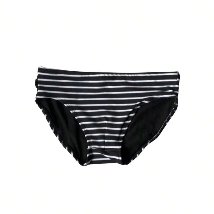 Men's Slim Swim Briefs 8cm Side Cutout With Lining Adjustable Comfortable Beach Pool Summer Premium - 有條紋的 - 查看 1