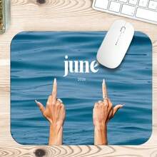 Summer Blue Water Ripple Double Finger Pointing To June 2026 Large Mouse Pad, Non-Slip Stitched Edge Gaming Desk Mat, Ins Style Aesthetic Thick Keyboard Pad, Suitable For Computer Office Gaming - View 6