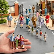 11/21/31pcs 1:25 Scale Mini Human Figures Model, Small Plastic Dolls For Miniature Building Scene, Standing & Sitting Posture - Miniature People - View 2
