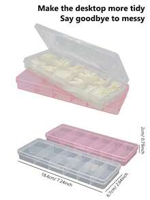 ART LALIC 12 Grids Nail Tip Storage Box, Nail Art Container Organizer For Rhinestones Charms Beads, Portable Accessories Storage Case - Multicolor - View 6