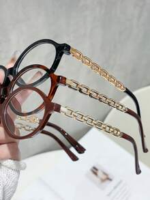 2/3 Pairs Women's Plastic Oval Full Frame Fashion Versatile Elegant Lifestyle Personalized High Quality Minimalist Transparent Glasses, Suitable For Daily Wear, Street Photography, Back To School, Watching TV, Gaming, Outing Accessories - Transparent - View 3