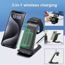 旅行用無線快充站，可折疊 3 合 1 磁吸無線充電支架，相容 iPhone 17/Air/16/15/14/13/12 Pro Max/Plus，相容 Ultra/11/10/9/8/7/6/5/SE/4/3/2，相容 Pro/Pro 2/4/3/2 - 白色 - 查看 6