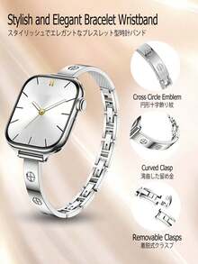Huastonband 女款金屬飾品夏季海灘配件 精緻優雅鏈條手鍊手環 適用於 錶帶 38/40/41/42/44/45/46/49 mm Ultra/SE/11/10/9/8/7/6/5/4/3/2/1 智慧手錶配件 輕熟時尚可愛金色金屬腕帶⊕ 可調節耐用金屬正式錶帶 表面印花 節日禮物 - 38/40/41mm&42mm(S10) - 查看 15
