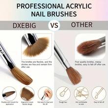 9 Pcs Acrylic Nail Brush Set, Nail Brush For Extension Sculpting And Color Coating Application - Multicolor - View 5