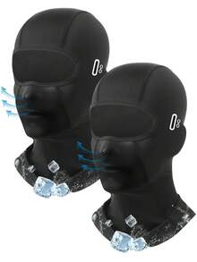 1件/2件 中性純色耳機孔頭套面罩，全臉遮蓋，適用於騎單車、日常外出與戶外活動 - 多色 - 查看 2