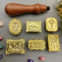 7pcs/Set Asymmetrical Wax Seal Stamp Heads And Solid Wood Wax Seal Stamp Handle Combination, Includes 1pc Solid Wood Wax Seal Stamp Handle And 6pcs Asymmetrical Wax Seal Stamp Heads, Wax Seal Stamp Set, Special Design For Decorating Envelopes, Wedding Invitations, Greeting Cards, Gift For Friends - Sets - View 12