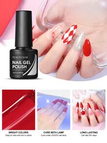 Peacecolor 25PCS Gel Nail Polish Set 20 Colors With 5 Base Top Coats Glossy Matte Silver Gold Glitter Soak Off Spring Summer Vacation Gift For Women - 彩色 - 查看 4