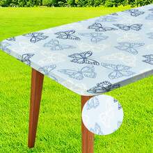 Dreamy Purple Butterfly & Floral Waterproof Tablecloth, Oil & Stain Resistant, Easy Clean Rectangular Dining Table Cover For Outdoor Camping, Picnic, Patio, Home Restaurant, Girly Decor - A - View 6