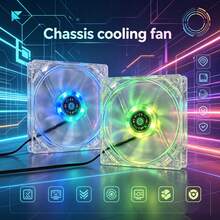 桌上型電腦機殼散熱風扇 RGB 變色燈 大尺寸 4-Pin 介面 串聯透明風扇 機殼散熱裝飾 散熱風扇 - 查看 1