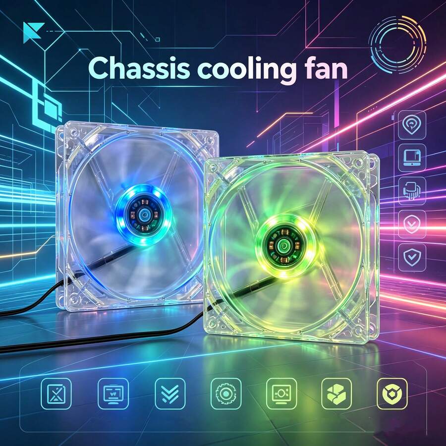 桌上型電腦機殼散熱風扇 RGB 變色燈 大尺寸 4-Pin 介面 串聯透明風扇 機殼散熱裝飾 散熱風扇 - 查看 1