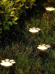 4/8PCS Solar Cat Paw Print Garden Lights, IP44 Waterproof Cute Pet Animal LED Path Lamps, Auto On Off Solar Landscape Lighting, Soft Gentle Guiding Light For Patio, Courtyard, Lawn, Sidewalk, Yard & Outdoor Decor For Pet Lovers - Warm Light - View 10